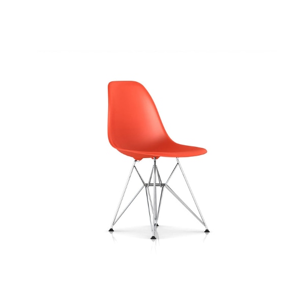 Eames Molded Plastic Side Chair (Red Orange)