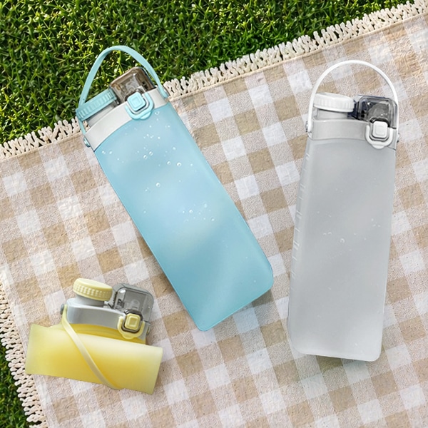 1+1 무디타 플래티넘 실리콘 물병 접이식 롤업 텀블러 물통 600ml/빨대텀블러휴대용물통