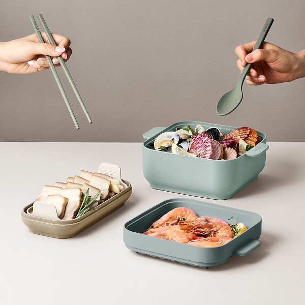 실리만 요리 실리콘 멀티 찜기 전자레인지용 1600ml
